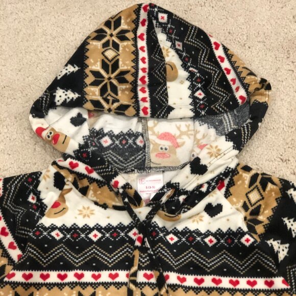 No Boundaries Women's Christmas Reindeer Plush Pullover Hoodie - Picture 3 of 14